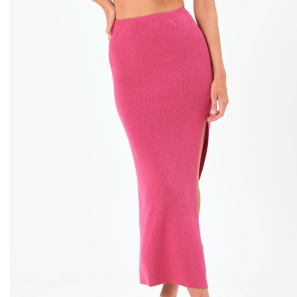 Glassons Dresses Glasson Set Side Split Knit Maxi Skirt And Top In